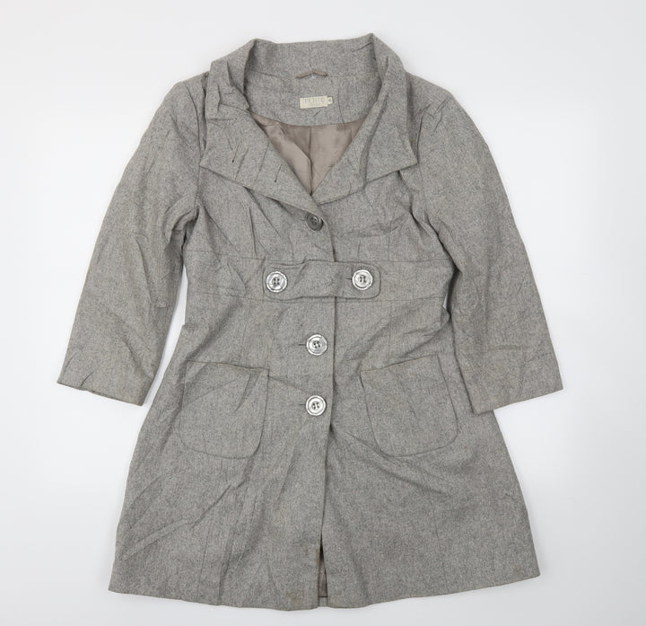 Topshop Womens Grey Jacket Coat Size 10