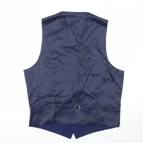 M&S Mens Blue   Jacket Suit Waistcoat Size M