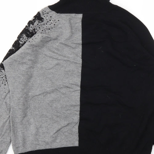 CRISTINA Womens Grey Floral  Pullover Jumper Size XL