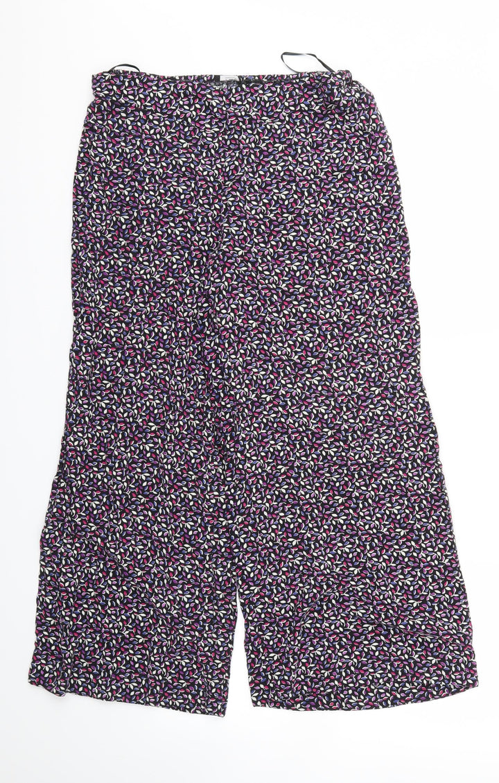 F&F Womens Purple Floral Trousers Size 10 L24 in
