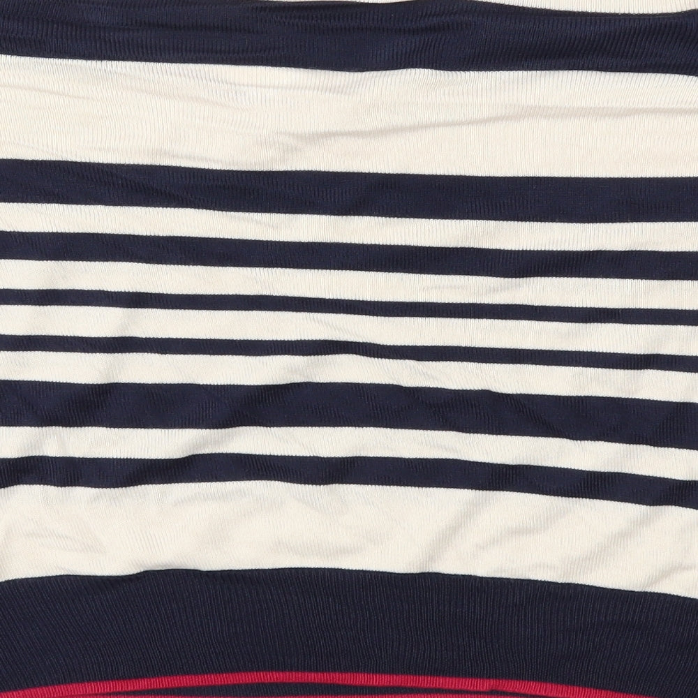 M&S Womens Beige Striped  Basic T-Shirt Size 18