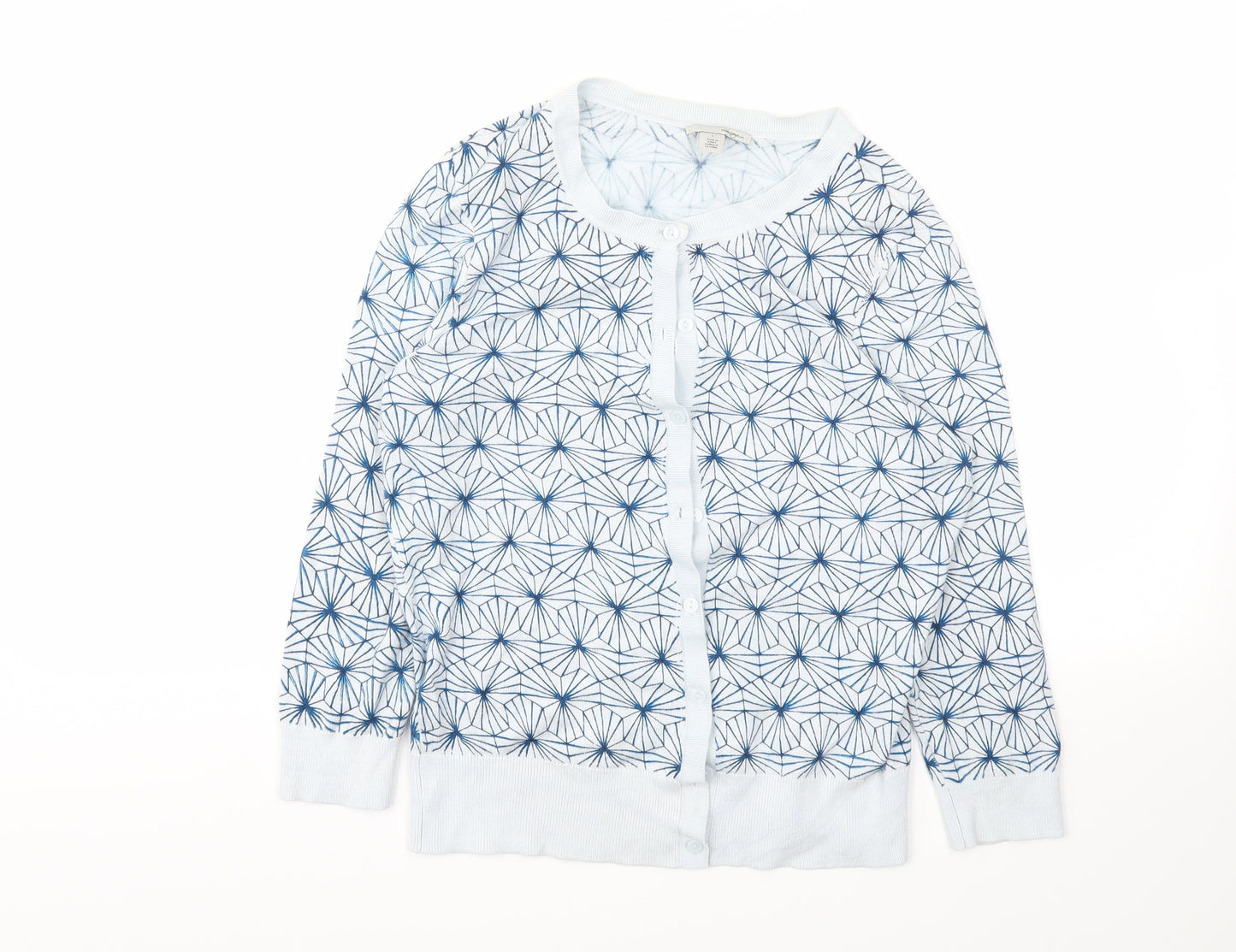 Halogen Womens Blue Floral  Cardigan Jumper Size S