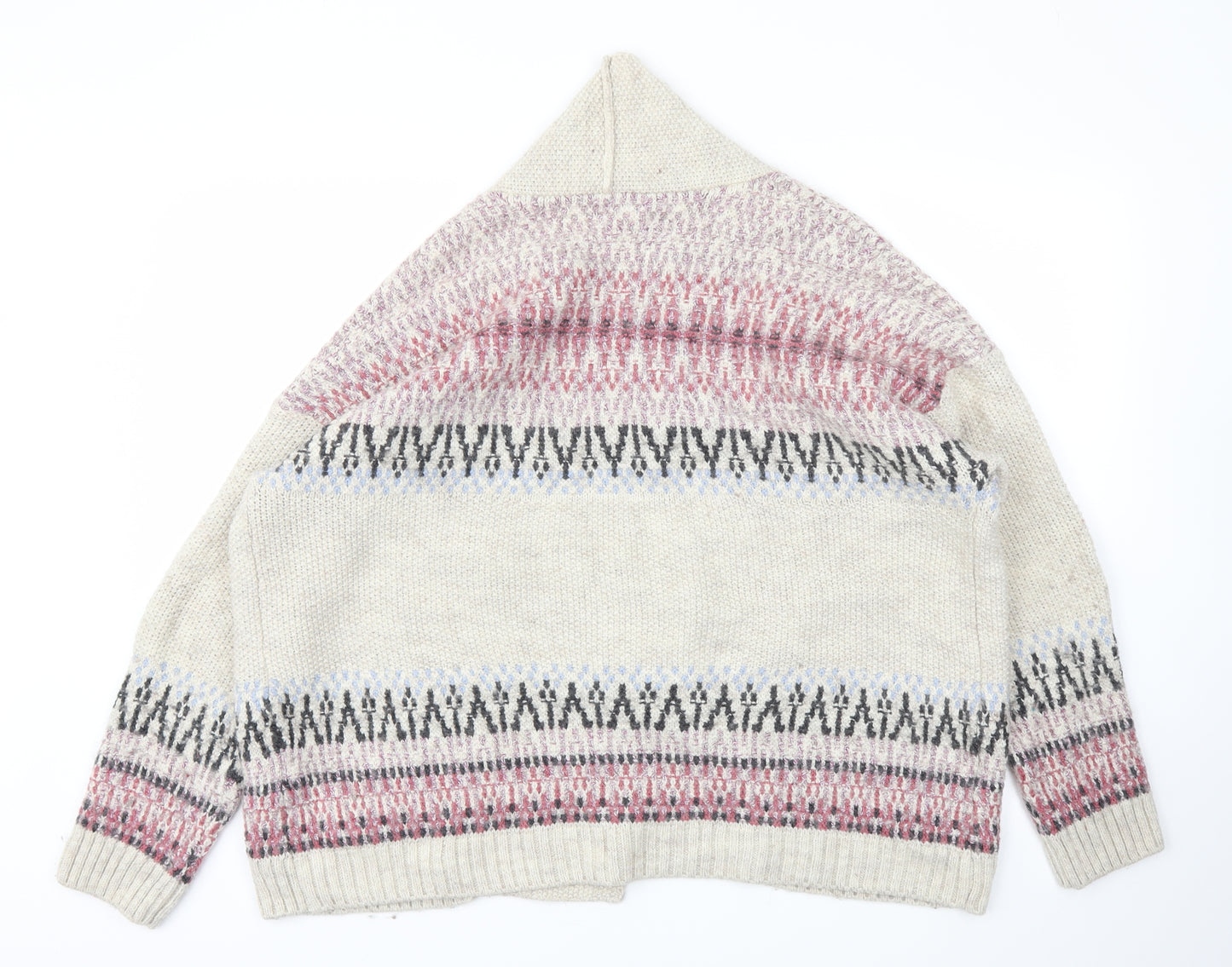 M&S Womens Ivory Argyle/Diamond  Cardigan Jumper Size 20