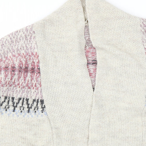 M&S Womens Ivory Argyle/Diamond  Cardigan Jumper Size 20