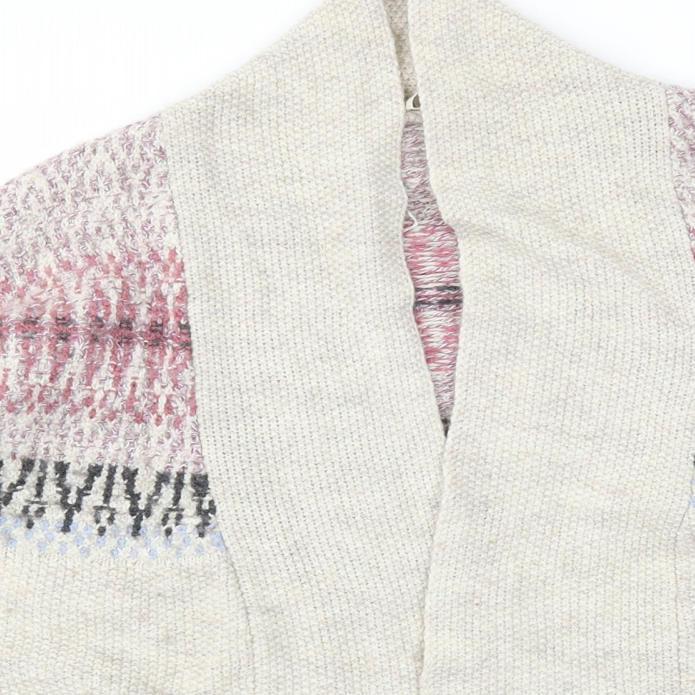 M&S Womens Ivory Argyle/Diamond  Cardigan Jumper Size 20