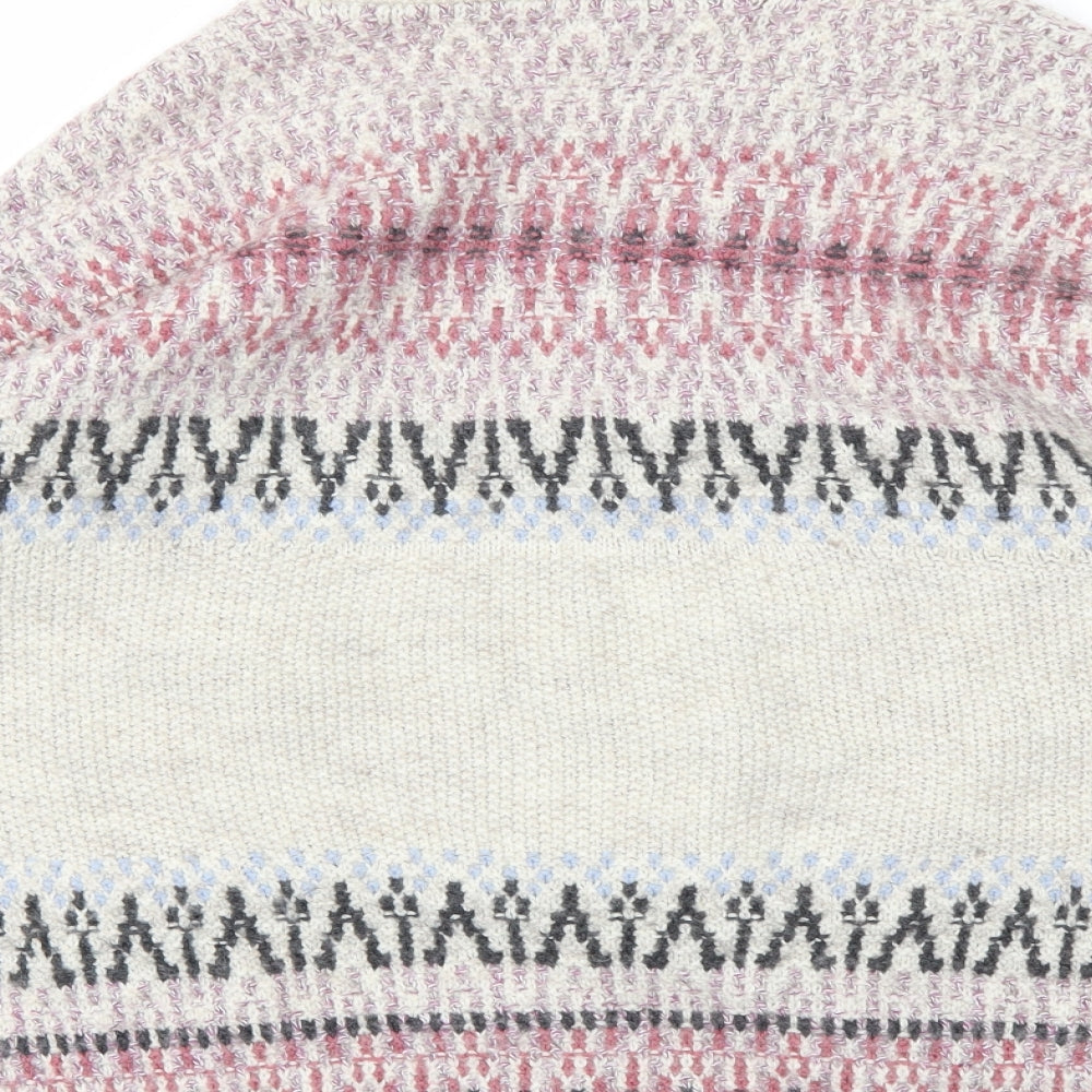 M&S Womens Ivory Argyle/Diamond  Cardigan Jumper Size 20