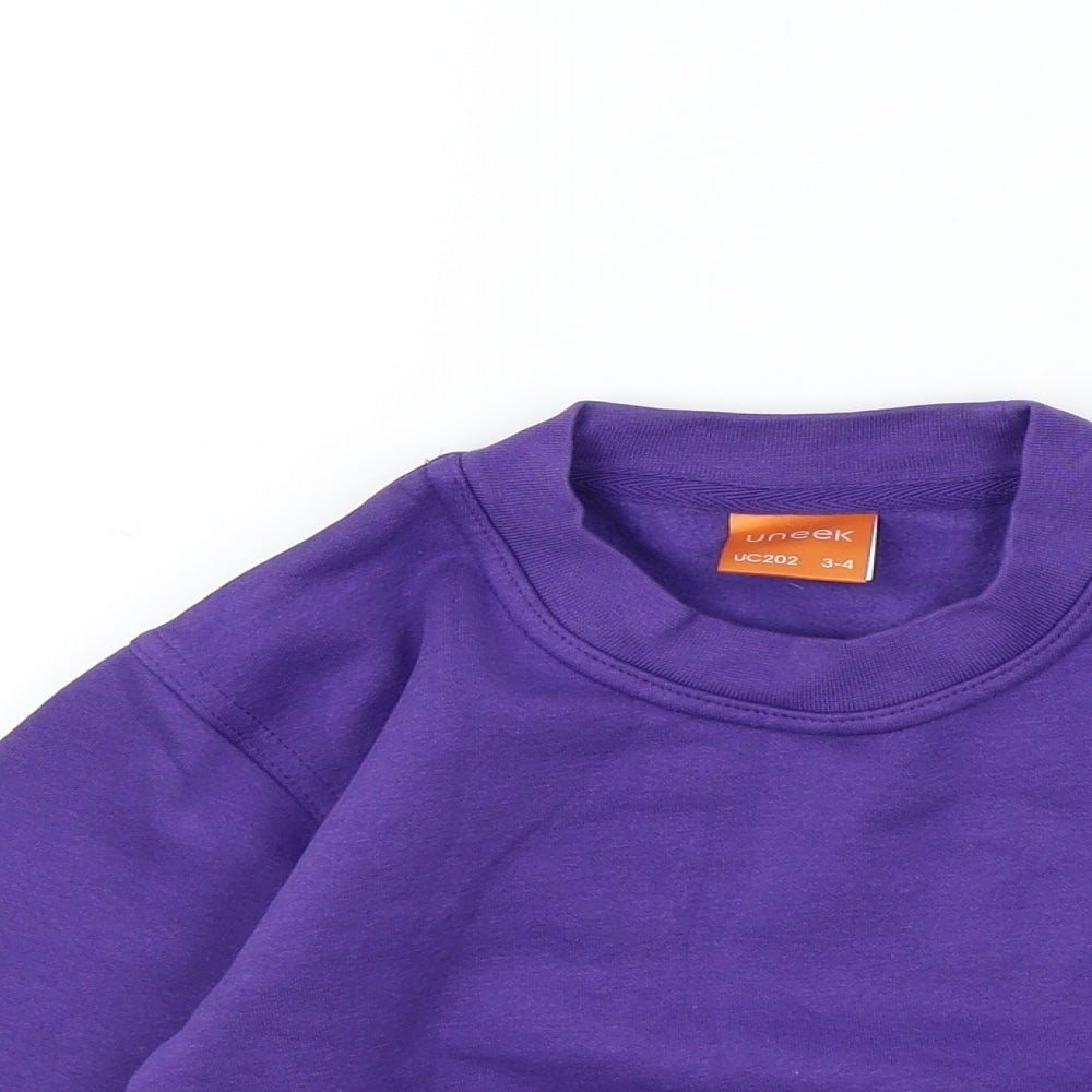 Uneek Girls Purple   Pullover Jumper Size 3 Years  - School jumper