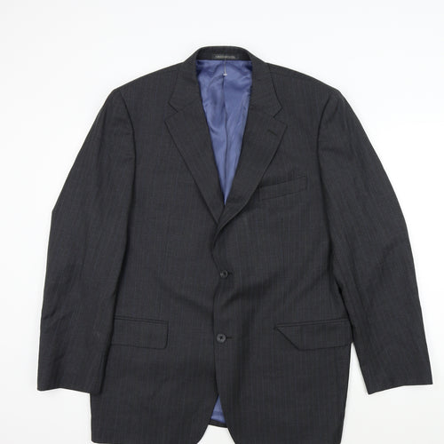 greenwood Mens Grey Striped  Jacket Suit Jacket Size XL