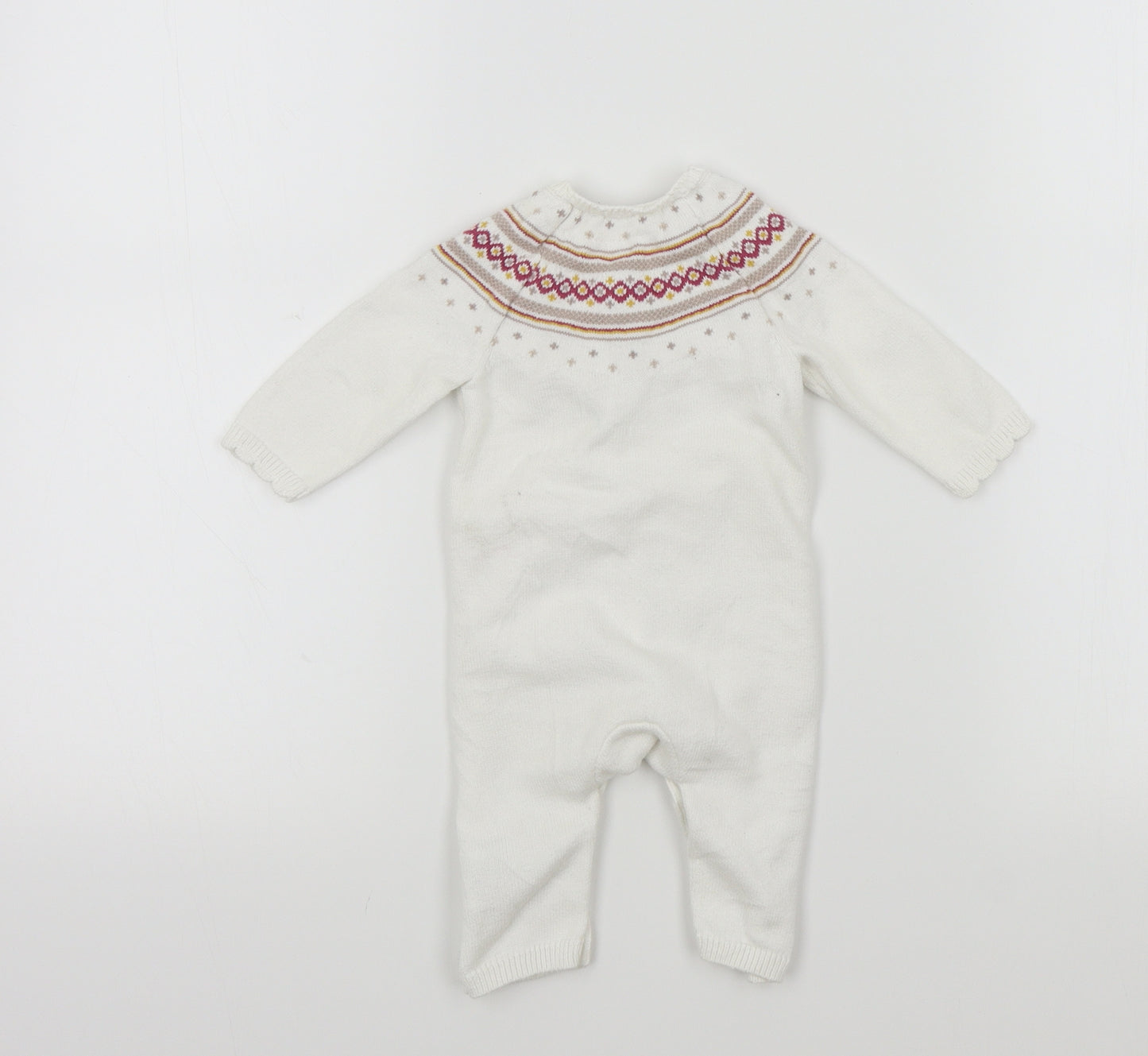 Mothercare Baby White Colourblock  Babygrow One-Piece Size 0-3 Months