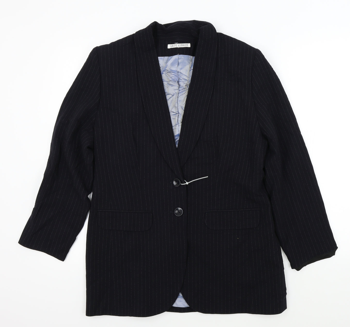 LOUISE KENNEDY Womens Blue   Jacket Blazer Size 14