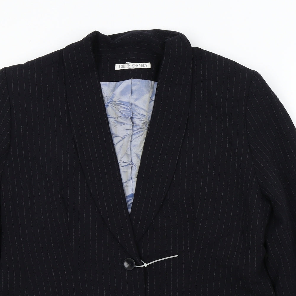 LOUISE KENNEDY Womens Blue   Jacket Blazer Size 14