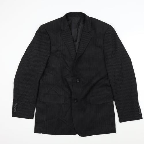 Taylor & Wright Mens Black Striped  Jacket Blazer Size XL