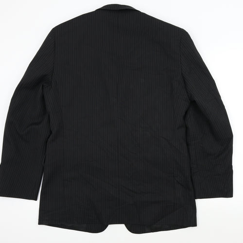 Taylor & Wright Mens Black Striped  Jacket Blazer Size XL