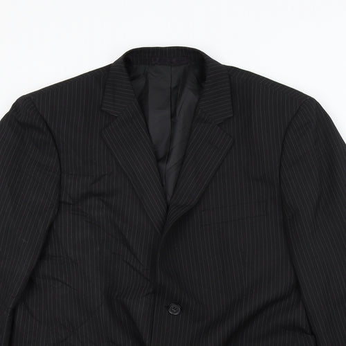 Taylor & Wright Mens Black Striped  Jacket Blazer Size XL
