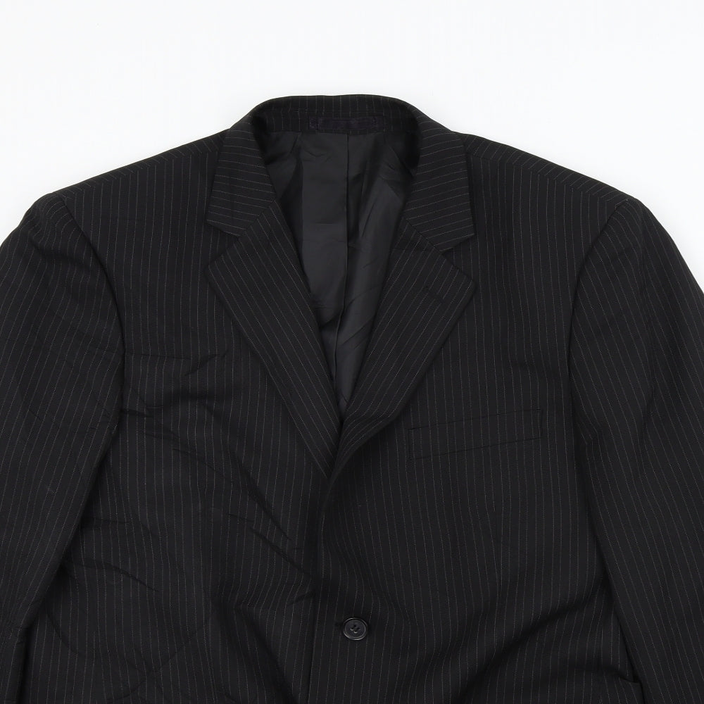 Taylor & Wright Mens Black Striped  Jacket Blazer Size XL
