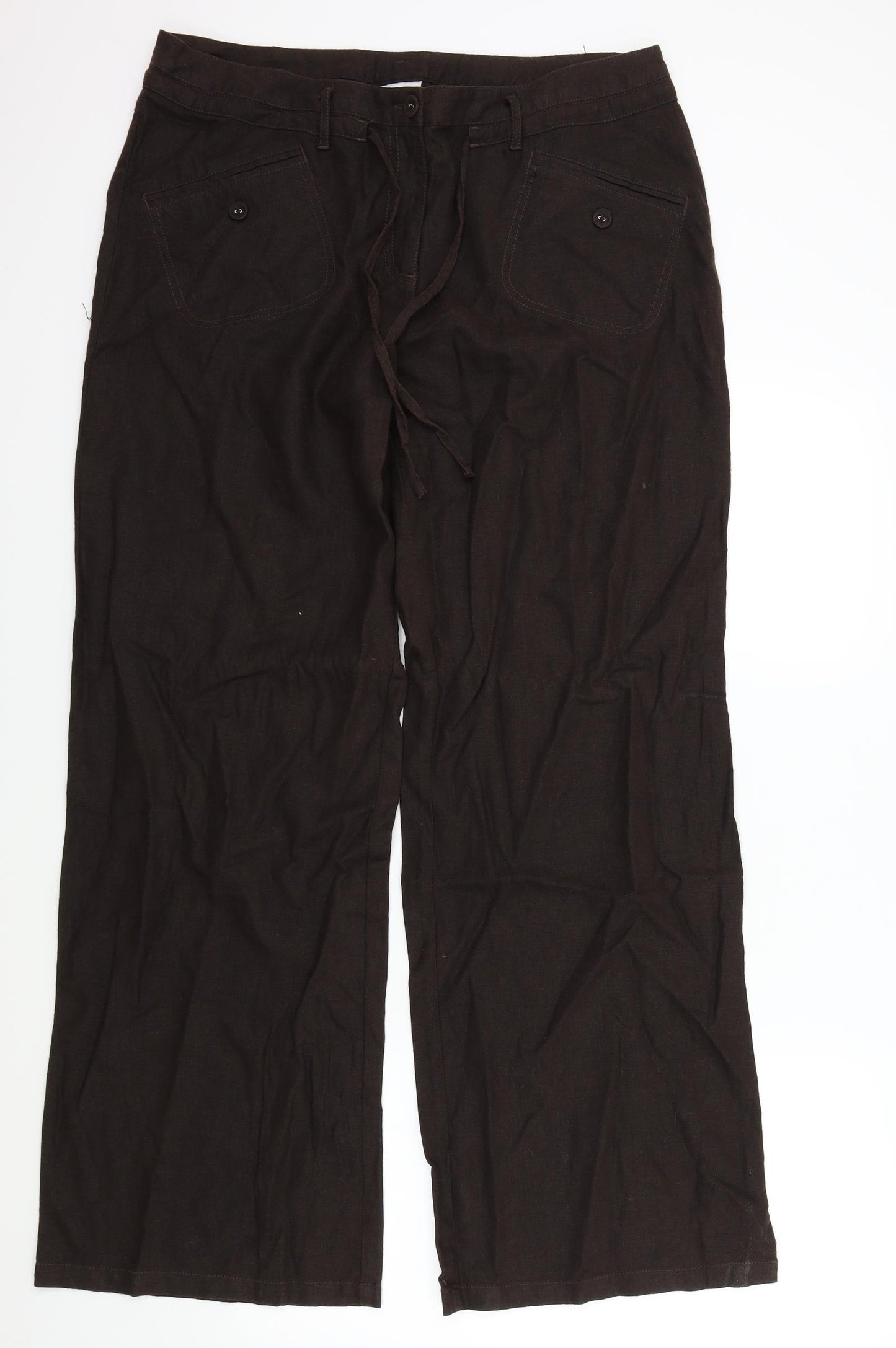 NEXT Womens Brown   Trousers  Size 14 L32 in