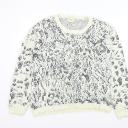 Papaya Womens Beige Geometric  Pullover Jumper Size 18