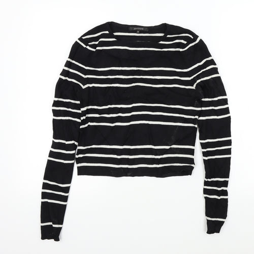 Portmans Womens Black Striped  Pullover Jumper Size S