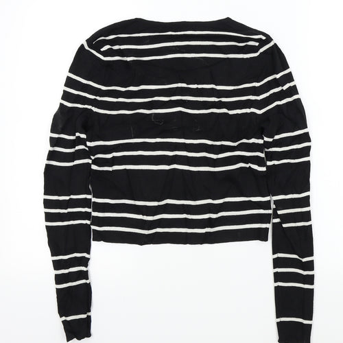 Portmans Womens Black Striped  Pullover Jumper Size S