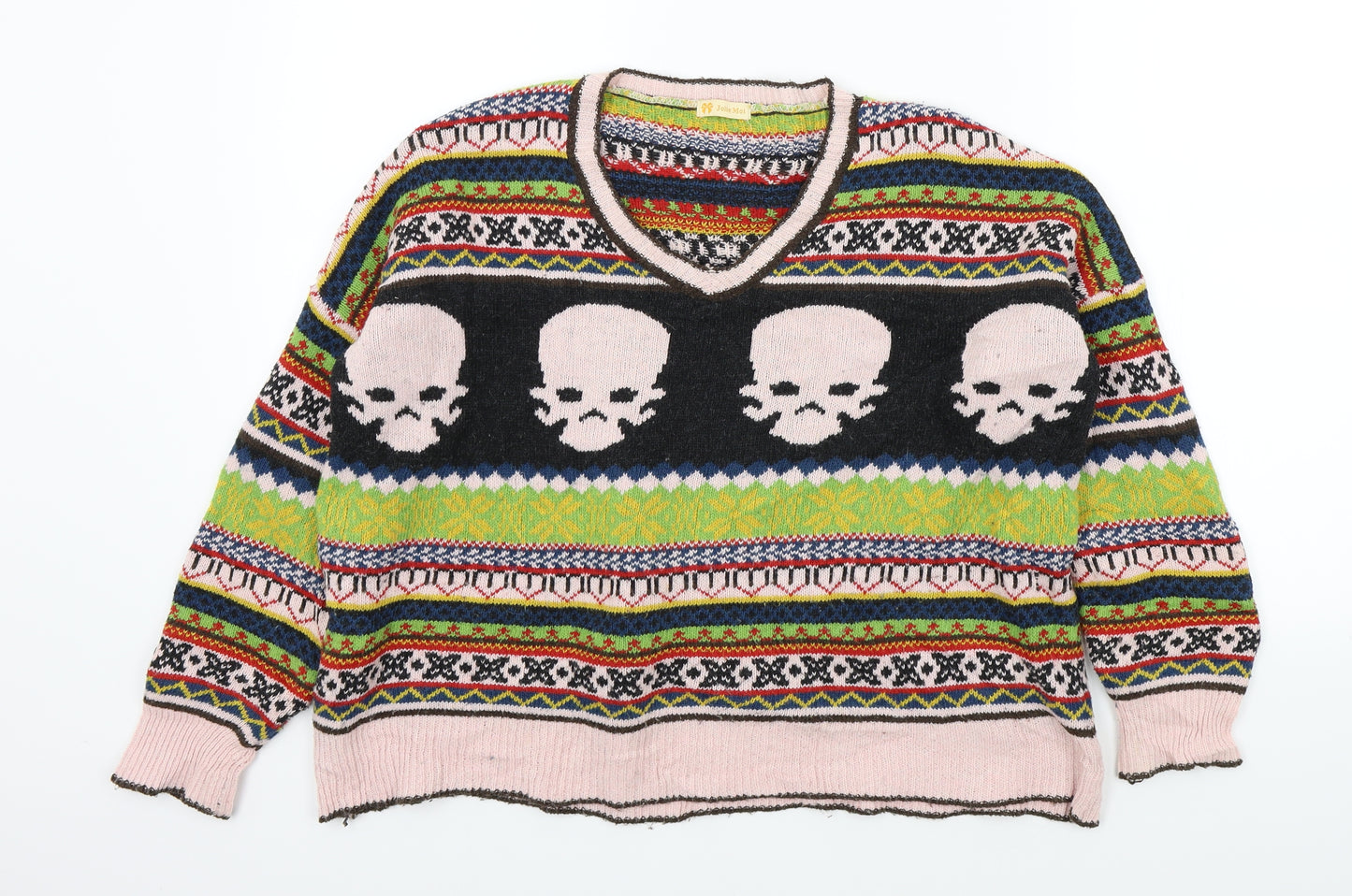 Jolie Moi Womens Multicoloured Geometric  Pullover Jumper Size M  - sculls