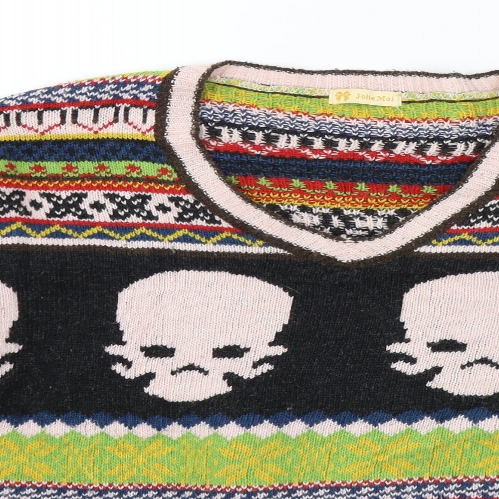 Jolie Moi Womens Multicoloured Geometric  Pullover Jumper Size M  - sculls