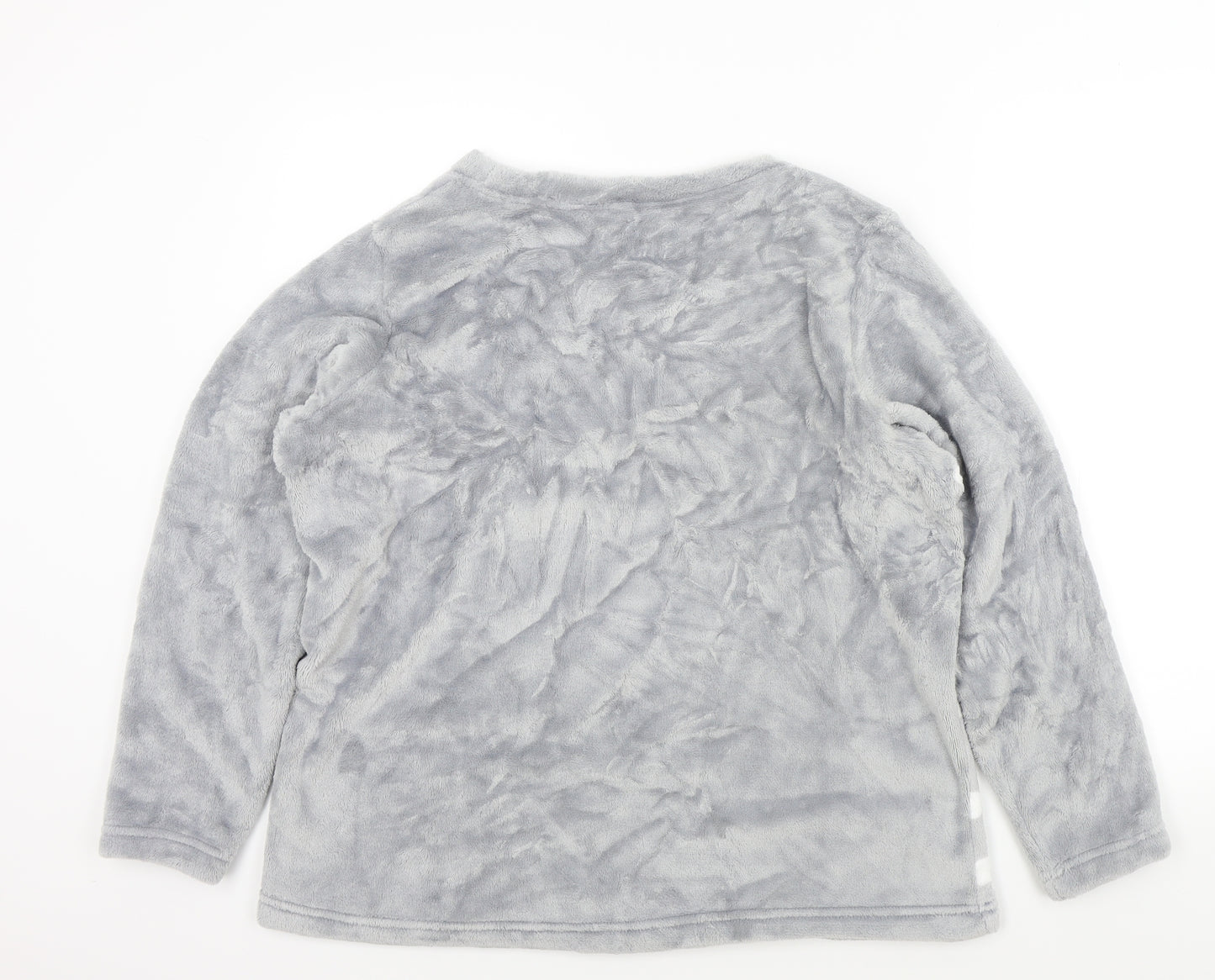 George Womens Grey Solid  Kimono Pyjama Top Size 16  - Christmas Jumper