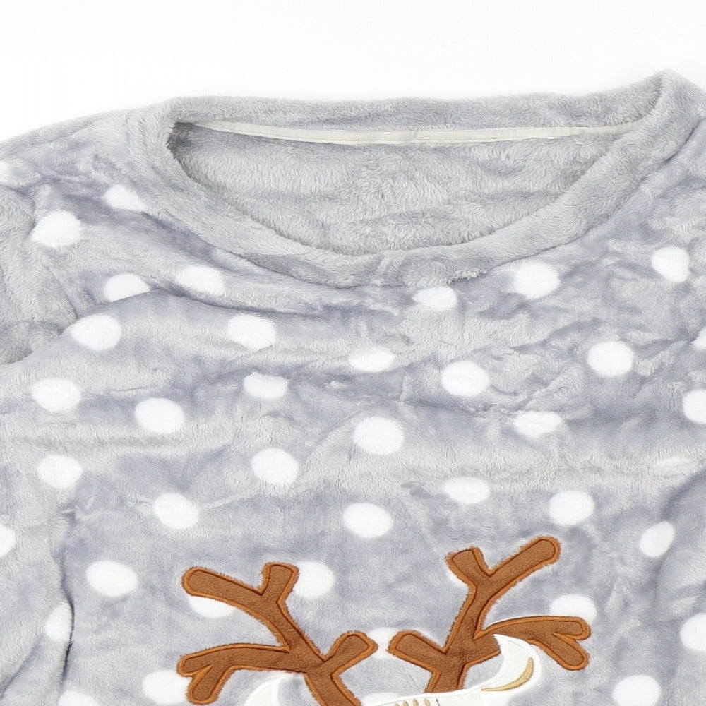 George Womens Grey Solid  Kimono Pyjama Top Size 16  - Christmas Jumper