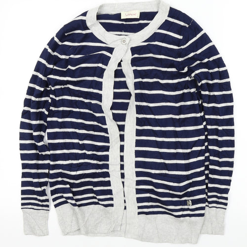 InTown Womens Blue Striped  Cardigan Jumper Size S