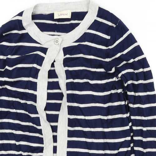 InTown Womens Blue Striped  Cardigan Jumper Size S
