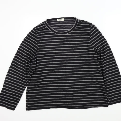 Original Essentials Womens Black Striped  Pullover Jumper Size M