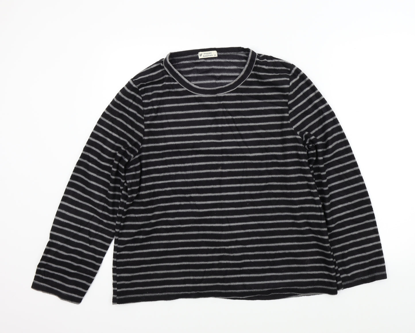Original Essentials Womens Black Striped  Pullover Jumper Size M