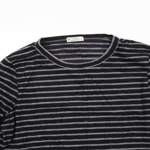 Original Essentials Womens Black Striped  Pullover Jumper Size M