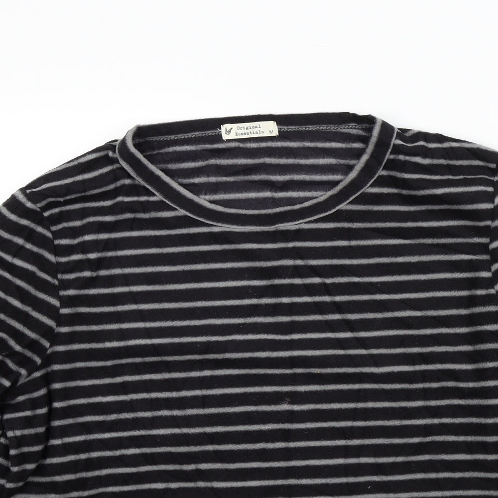 Original Essentials Womens Black Striped  Pullover Jumper Size M
