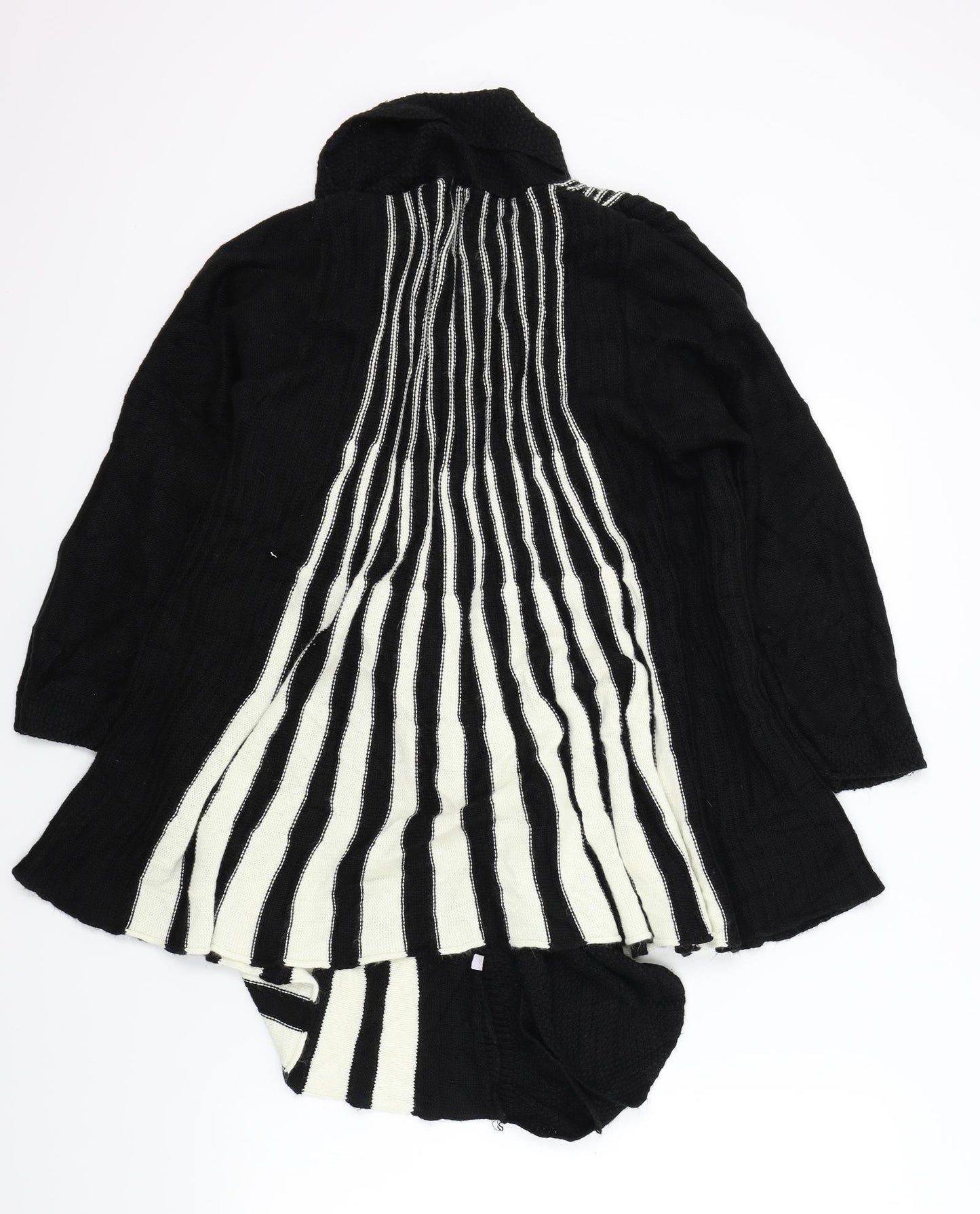 Roman Womens Black Striped  Cardigan Jumper Size L