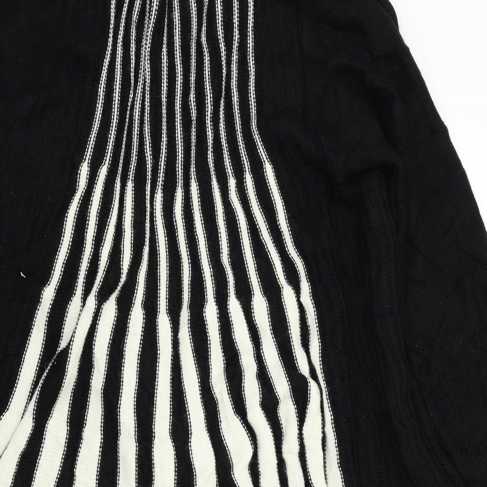 Roman Womens Black Striped  Cardigan Jumper Size L