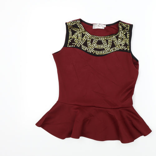 Vouley Vous Womens Red   Basic T-Shirt Size 12