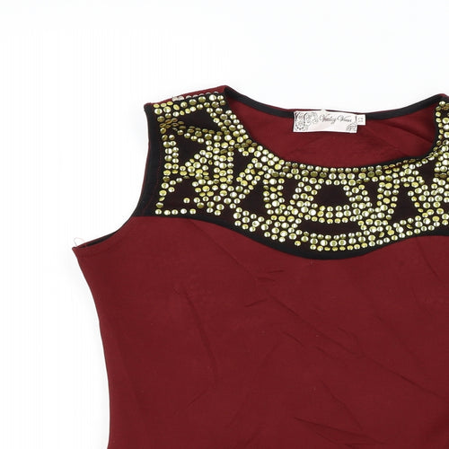 Vouley Vous Womens Red   Basic T-Shirt Size 12