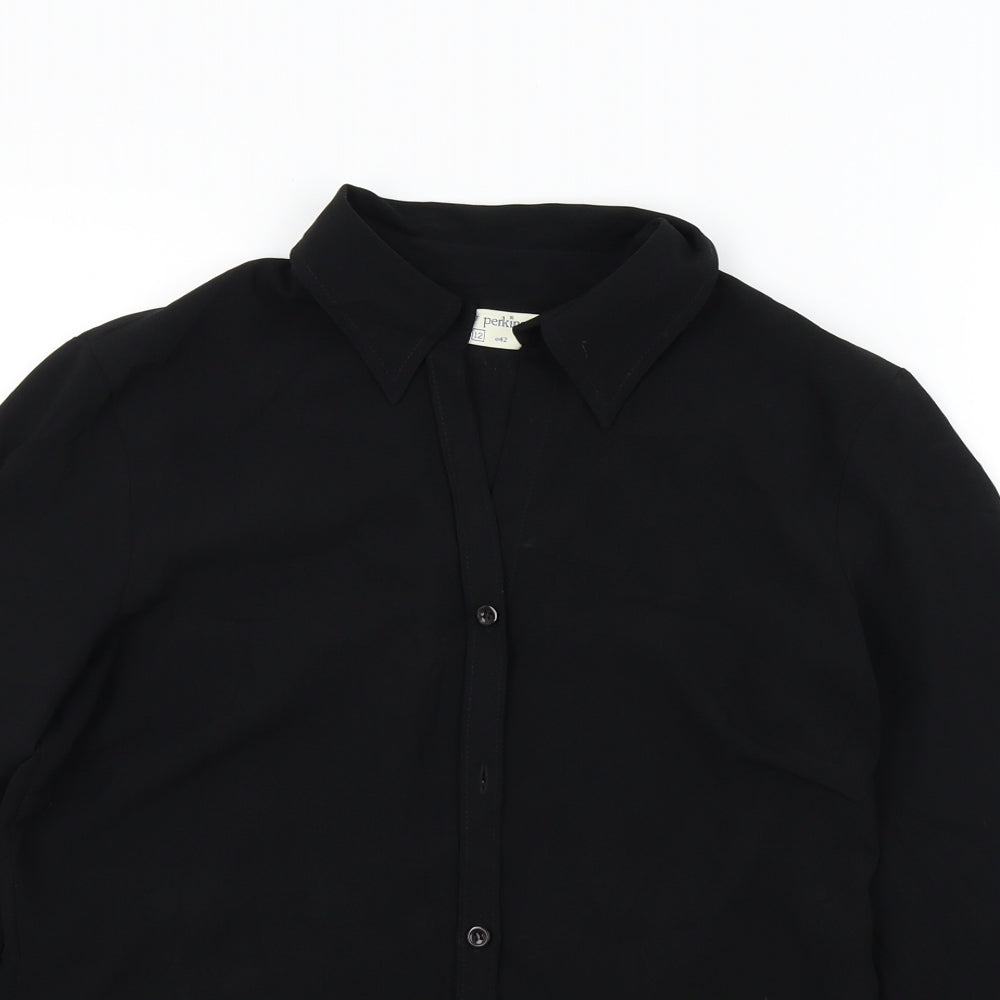 Dorothy Perkins Womens Black   Basic Button-Up Size 12