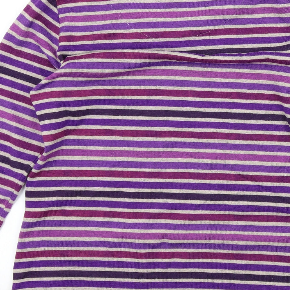 TIGI Womens Purple Striped  Pullover Jumper Size 10
