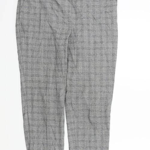 New Look Womens Grey Check  Trousers  Size 10 L25 in