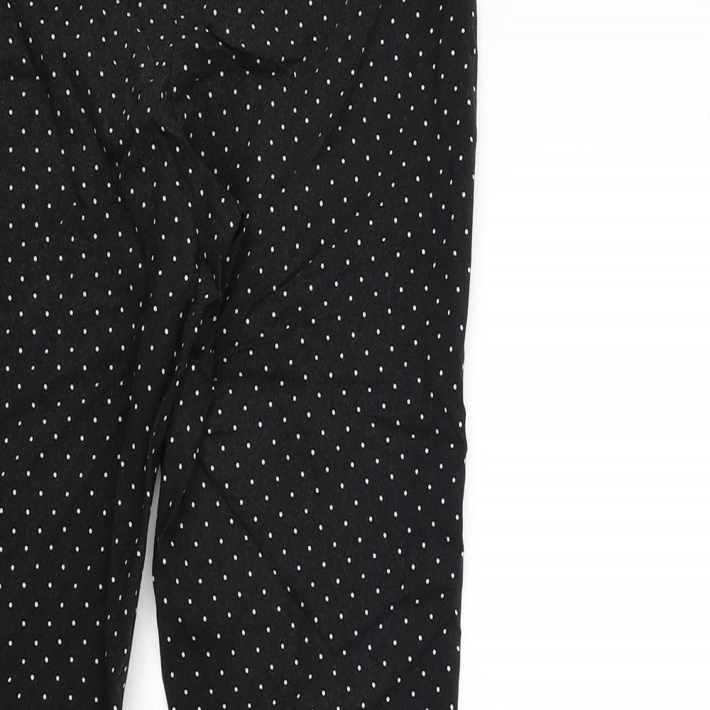 Primark Womens Black Polka Dot  Trousers  Size 14 L28 in