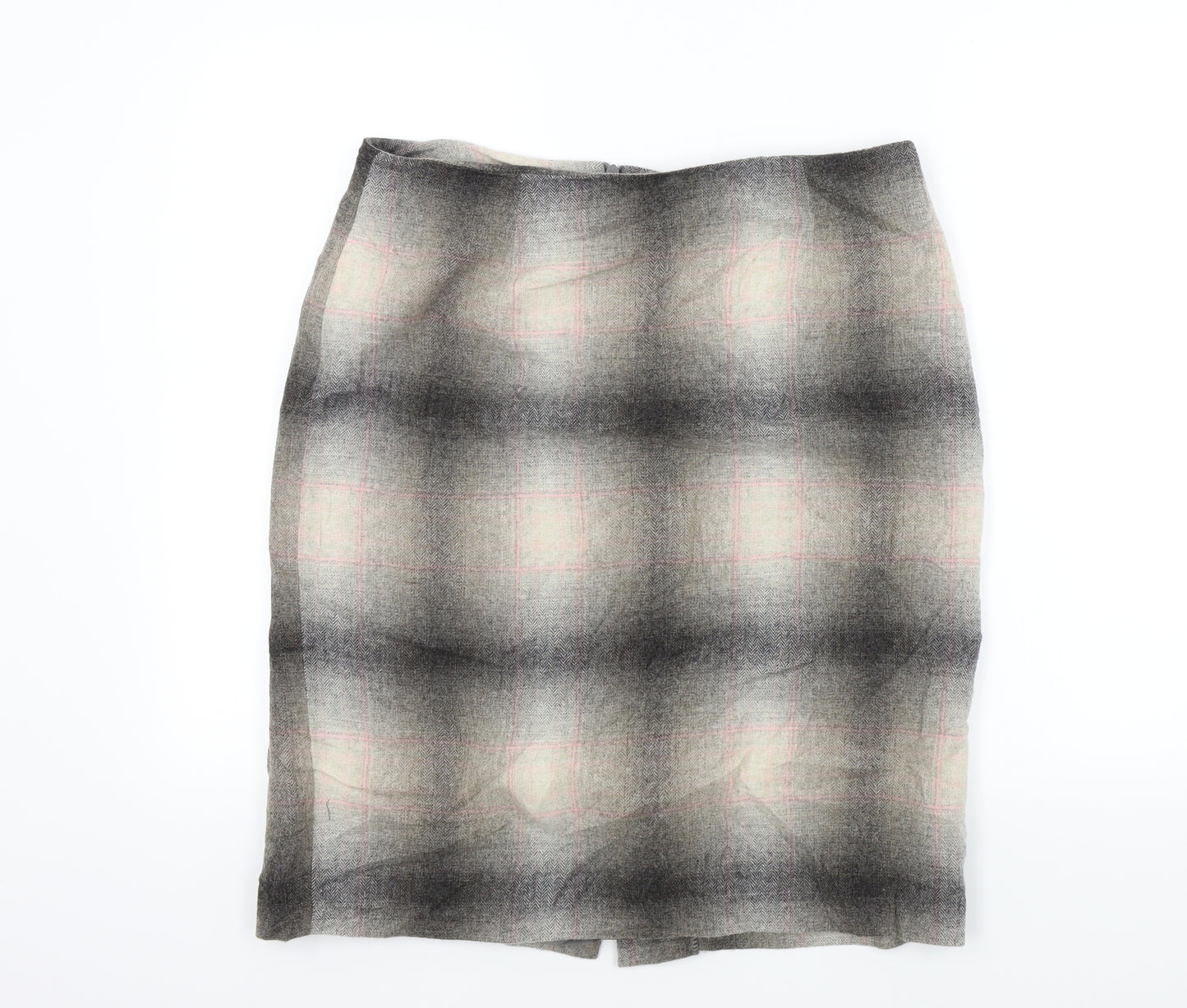 Alex & co Womens Grey Check  A-Line Skirt Size 14