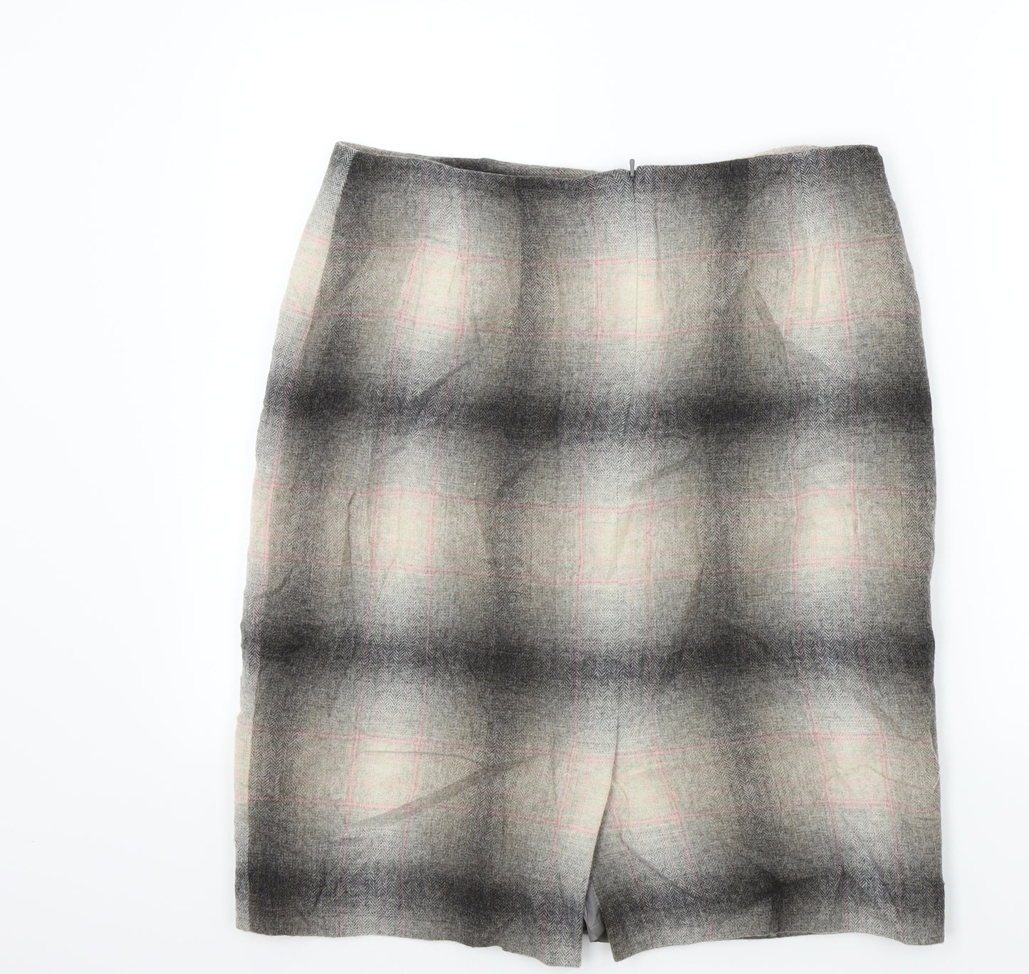 Alex & co Womens Grey Check  A-Line Skirt Size 14