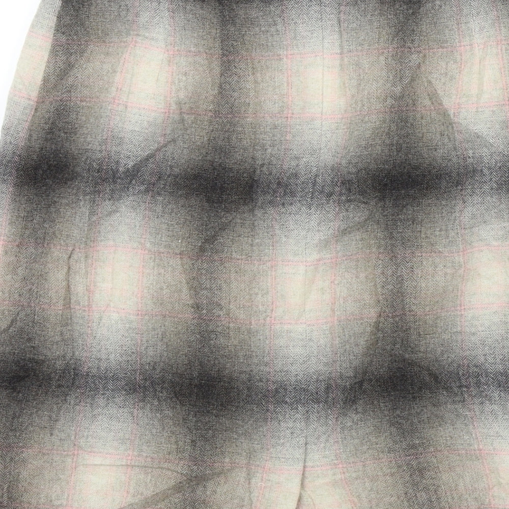 Alex & co Womens Grey Check  A-Line Skirt Size 14