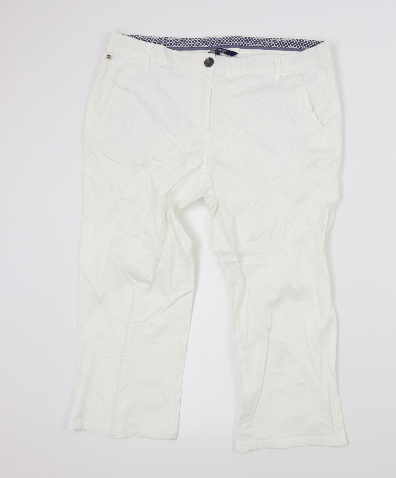 Debenhams Womens White   Trousers  Size 14 L21 in