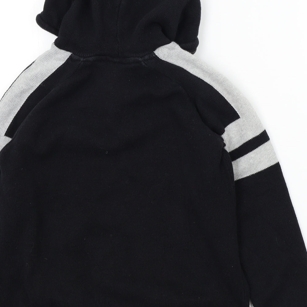 H&M Boys Black Colourblock  Pullover Hoodie Size 11-12 Years