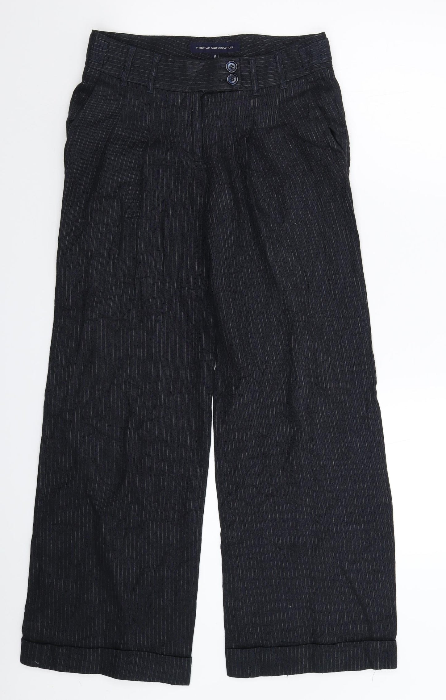 French Connection Womens Blue Striped  Trousers  Size 6 L28 in