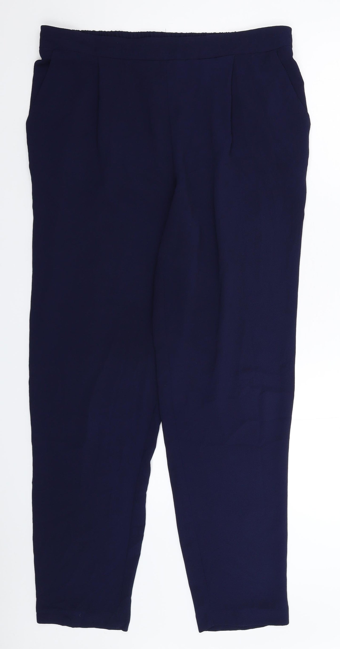 M&Co Womens Blue   Trousers  Size 14 L30 in