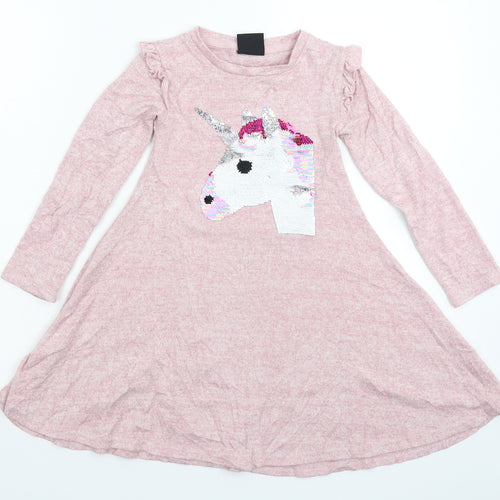 Primark Girls Pink   Jumper Dress  Size 6-7 Years