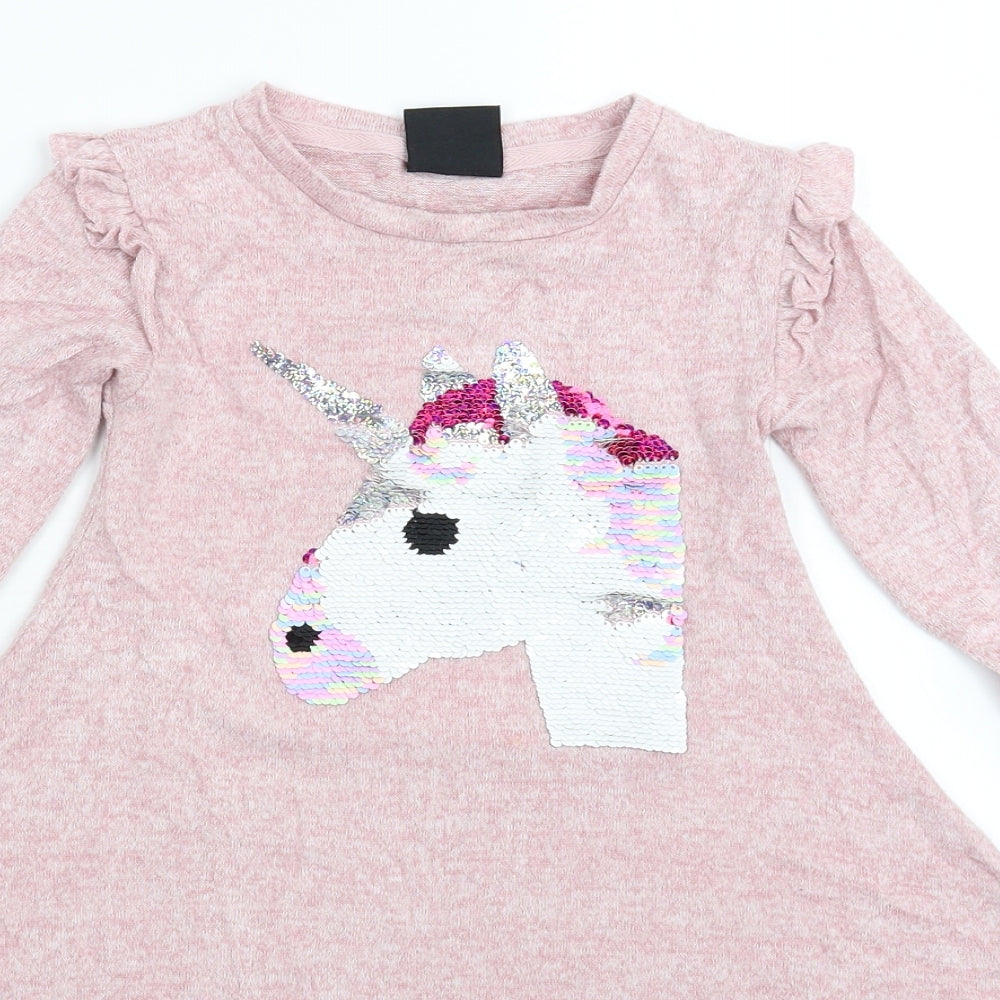 Primark Girls Pink   Jumper Dress  Size 6-7 Years